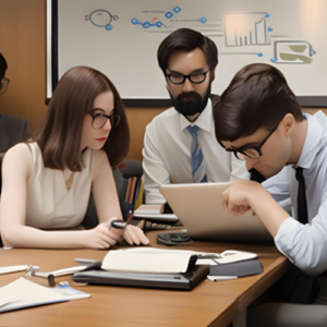 A team working on a SEO strategy